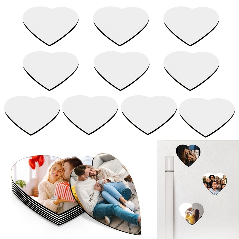 

10pcs Heart Sublimation Magnet Blanks, Rv Refrigerator Decoration, 5.5x5.5cm Sublimation Blank Refrigerator Magnets, Fridge Magnet For Kitchen Office Decorative