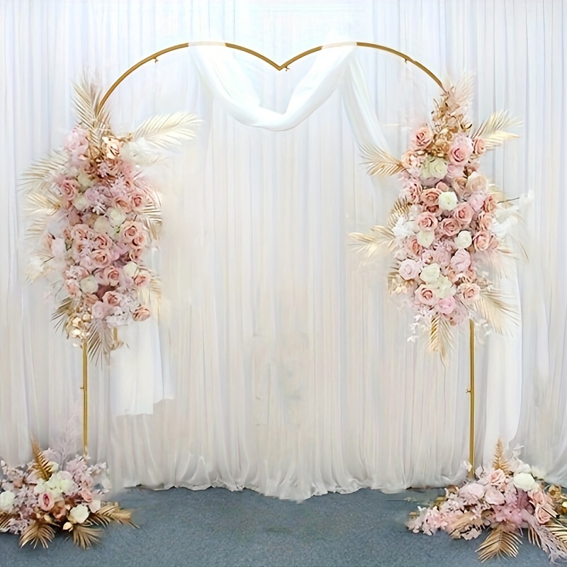 

7.87ft Gold Balloon Arch Backdrop Stand, Wedding Arches For Ceremony, Metal Heart-shaped Arch Backdrop Stand For Parties Birthday Anniversary Bridal Shower Graduation Ceremony Decor