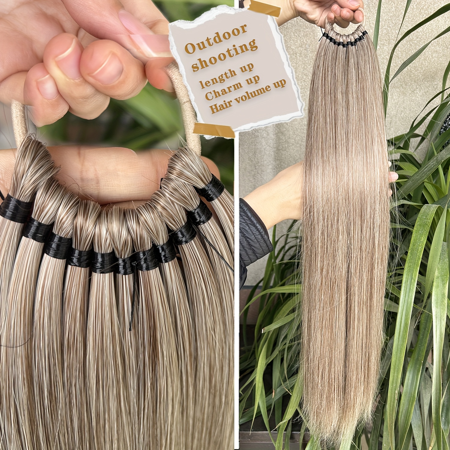 Long Straight Ponytail Extension Wrap Around Ponytail Clip In Hair Extensions, High-temperature Resistant Synthetic Fiber Hairpiece, For Daily Use, Fits All Halloween