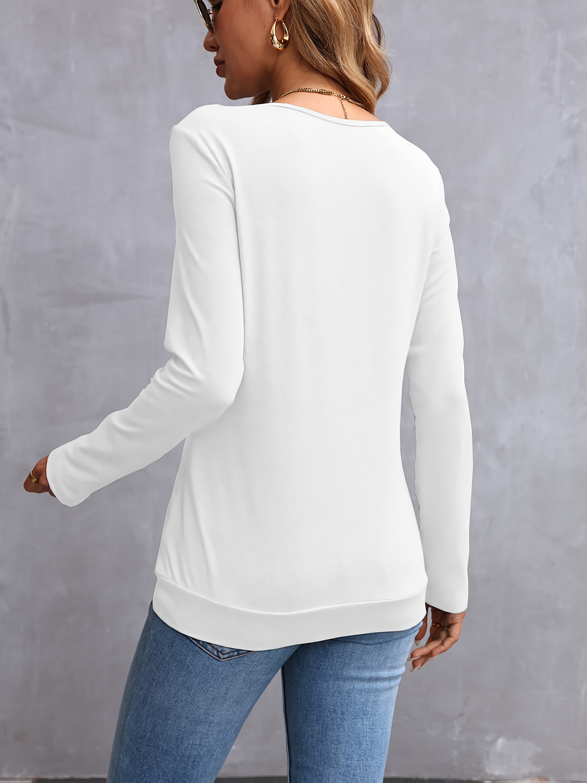 women's sexy elegant v neck long sleeve t shirt soft Temu United
