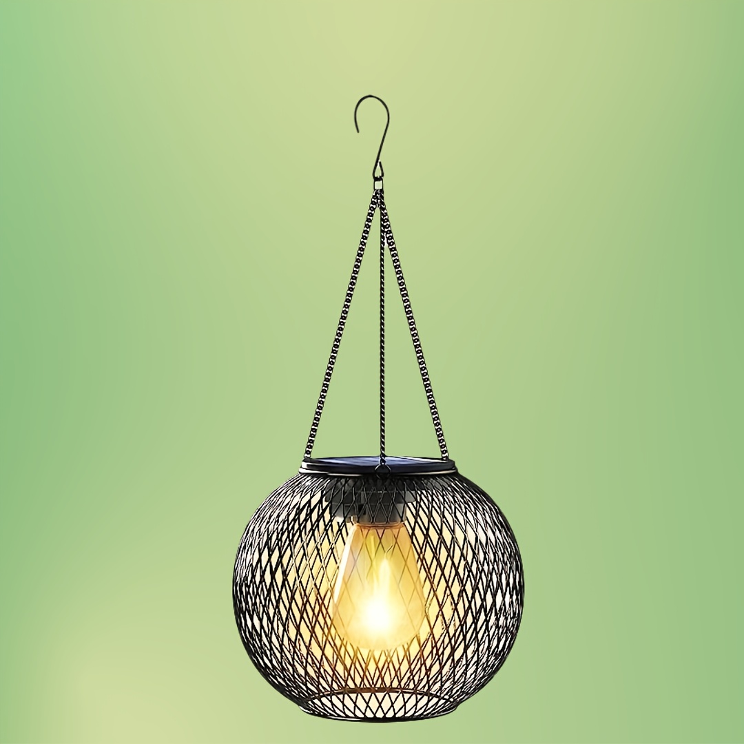 New Outdoor Solar Lantern, Upgraded Version Hanging Solar Lamp Outdoor Garden Metal Chandelier Decorative Lighting Solar Tree Light Suitable For Garden Patio Path