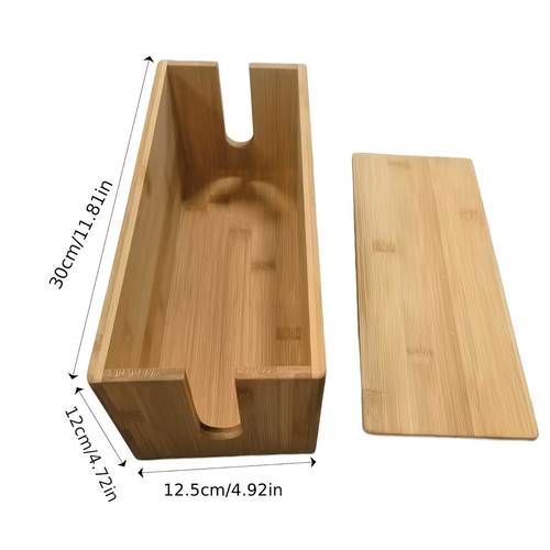 bamboo cable management box bamboo cable organizer box for electrical hiding cord management power strip hider cable