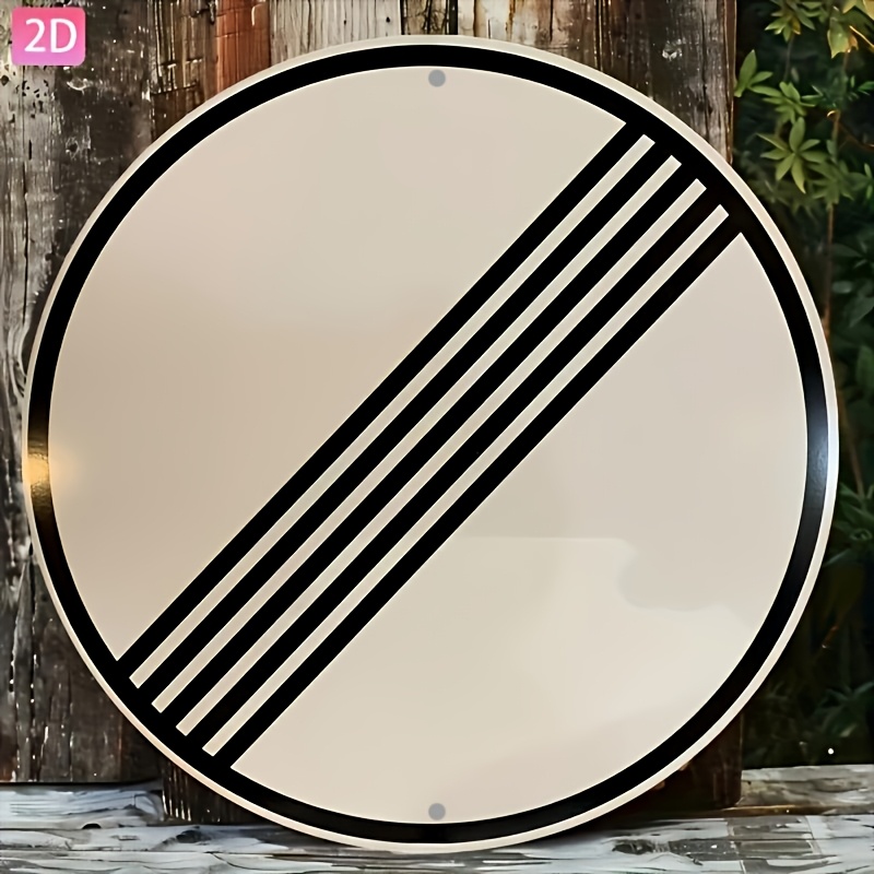 TEMU 2D Flat - 2D Ebene, 1 Stück Vintage Aluminium "Keine Geschwindigkeitsbegrenzung" Schild - Schwarzer Hintergrund mit weißer Schrift, 19.81X19.81