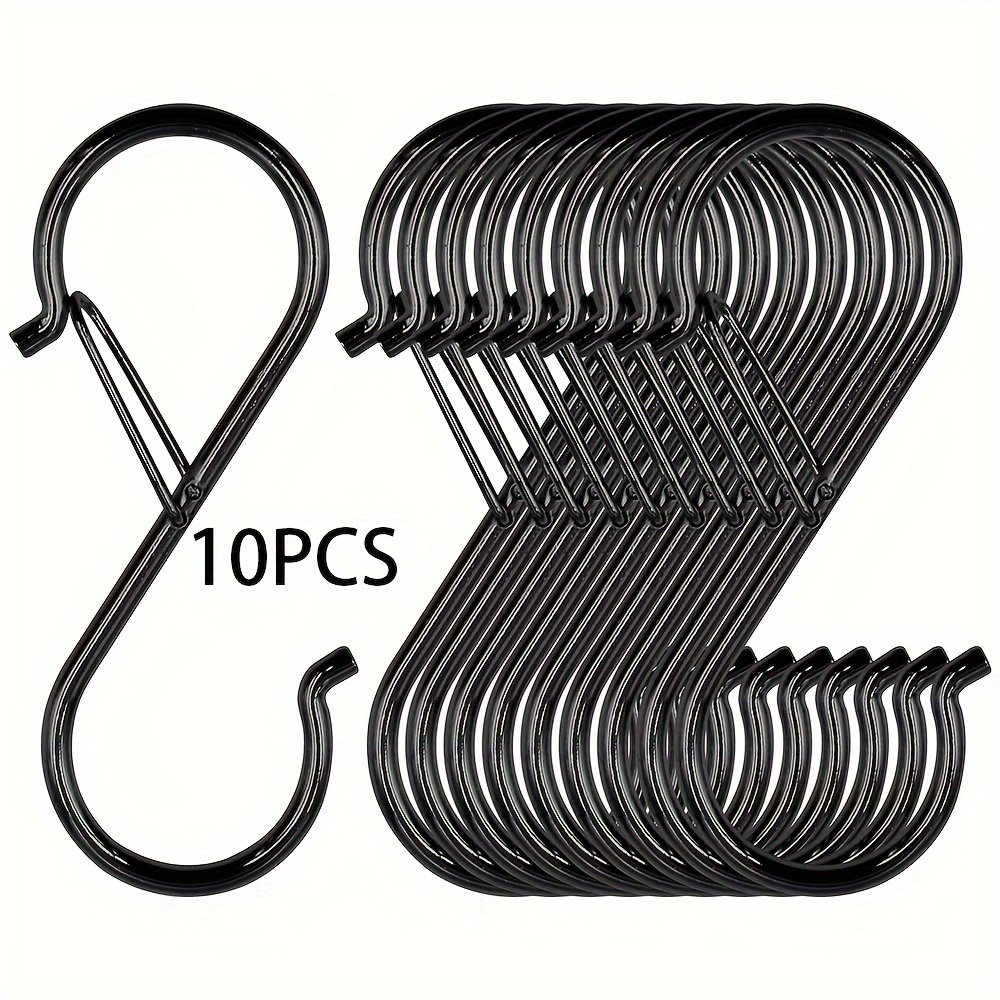 Temu 10/20 Pack S-Hook, S-Hook With Safety , Heavy Duty S-Hook, 3.55 Inch Rust S-Hook, Heavy Duty Metal S-Hook For Hanging Plants, Kitchen Utensils,-image