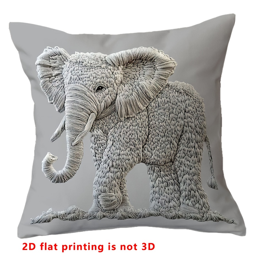 TEMU 2d Flat Printing, Not 3d &ndash; 1pc Embroidery-style Design Single-sided Pillow Cover, Retro Case For Living Room & Bedroom Decor, Use, 2d Flat