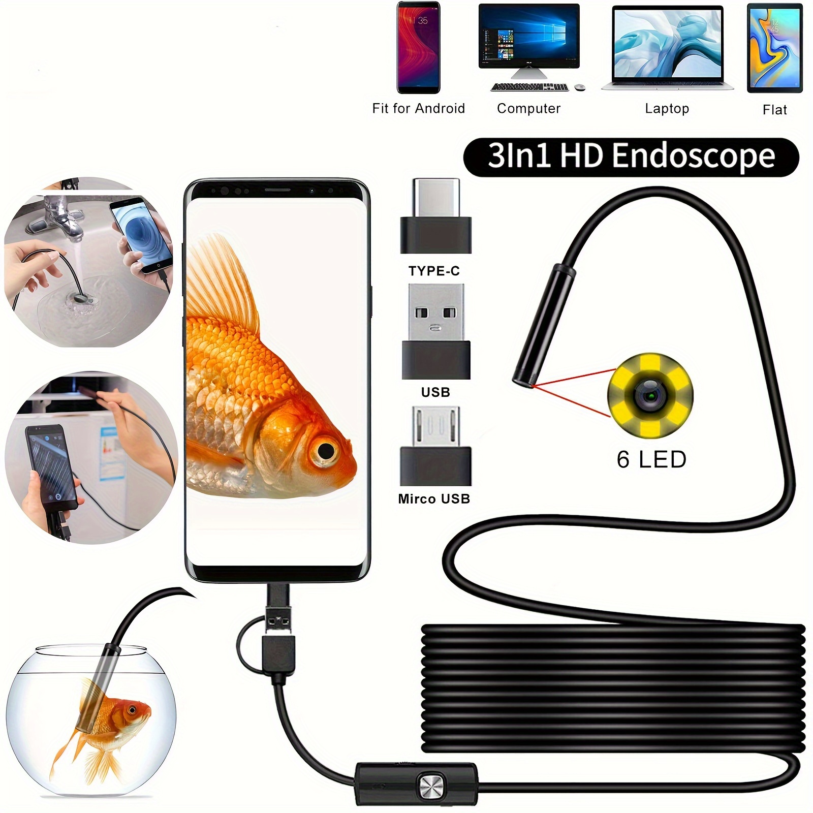 Endoscope Camera For Android - Temu