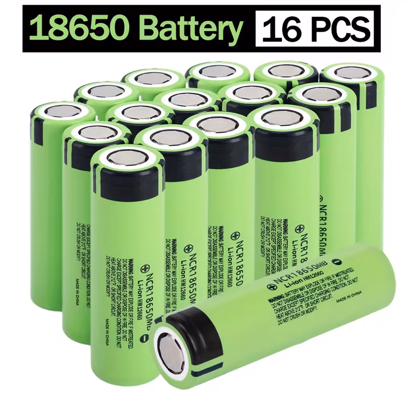 juego de 16 baterías de litio 18650 genuinas con una capacidad de 3500mah, diseño de , baterías recargables de 3.6v adecuadas para ventiladores, linternas y herramientas eléctricas Detalles del producto 0