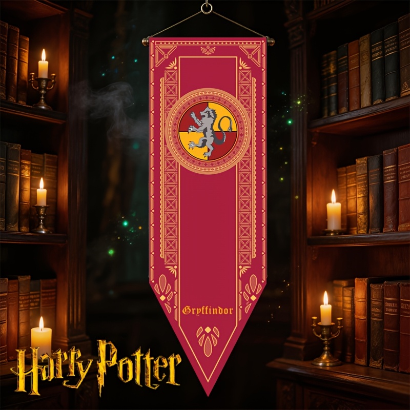 E-shop Harry Potter Banner Set Hogwarts Wandbehang Flaggen Gryffindor Slytherin Ravenclaw Hufflepuff Dekoratives Banner Set für Schlafzimmer