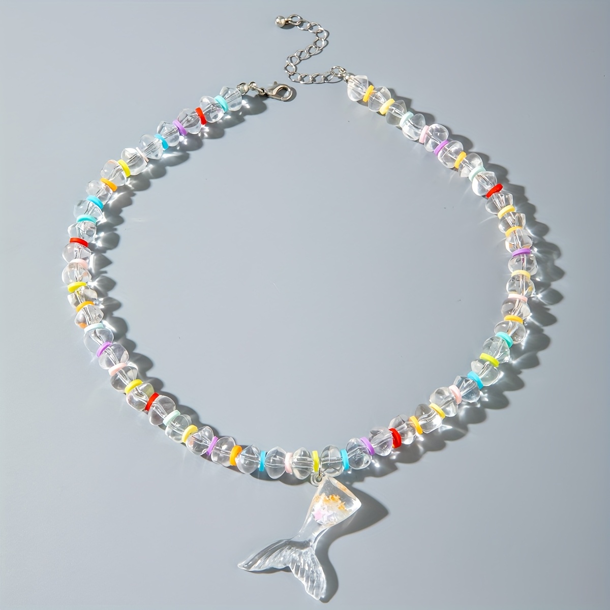 Bohemian Multicolor Beaded Fish Tail Pendant Jewelry Set