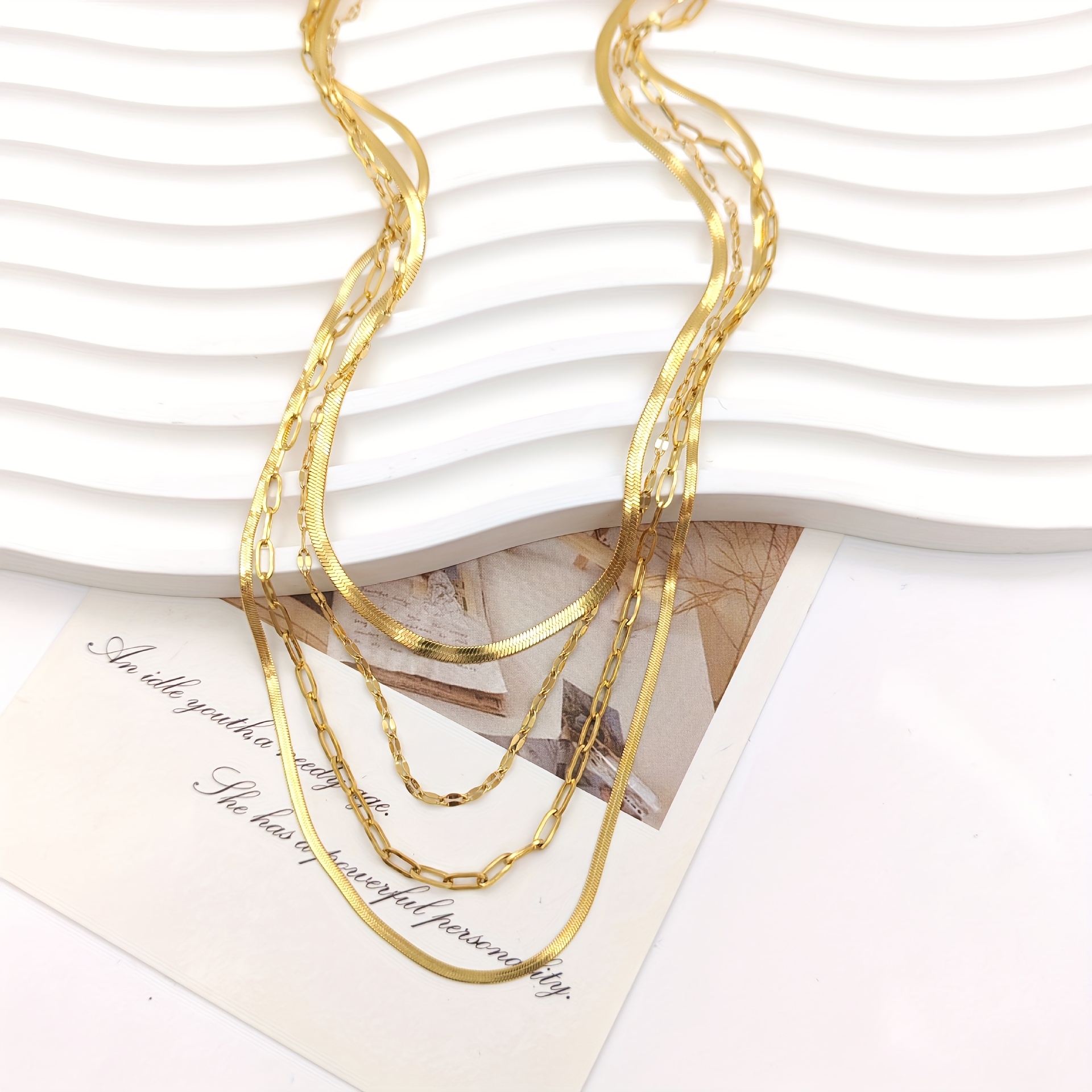1pc 18K Golden Plated Multi-layer Necklace for Women