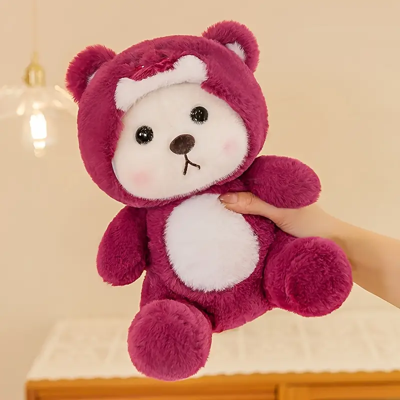 cute transforming bear plush toy soft polyester stuffed animal cuddly teddy bear doll versatile pillow cushion for room decor sofa ideal gift for christmas thanksgiving easter details 3