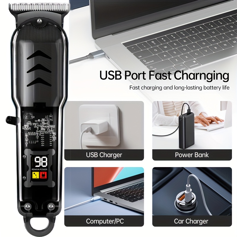 Men'S Professional Hair Clippers, a Set of Professional Hair Scissors And Trimmers, Cordless Hair Clippers for Men, Suitable for Barbering Kits.