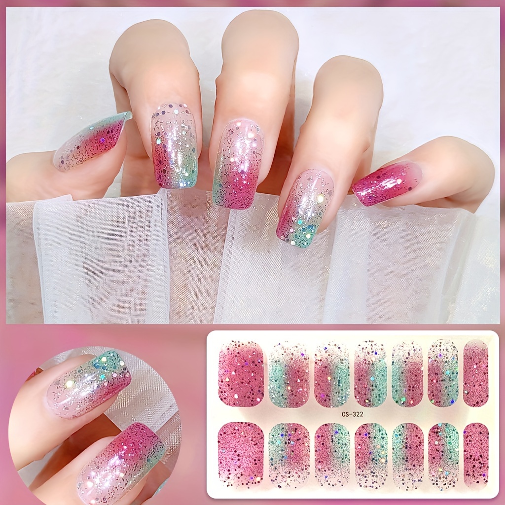 

Nail Strips, Women' Nail Stickers, Self-adhesive Full Stick Nail Wrap Nail Polish Strips, Waterproof No Seal Gel Nail Polish Film, Nail Art Stickers, Nail Salon - Nail Art