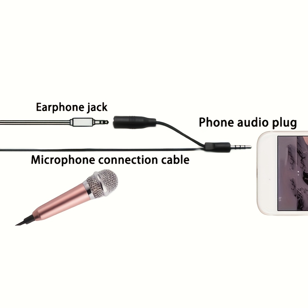 3.5mm Jack Mini Microphone, Portable Singing Microphone, Suitable for Voice Recording, Interviews, Karaoke, Gaming, Video Conferences, Live Streaming, Compatible with Mobile Phones, Computers, Laptops, Tablets - No Battery Required