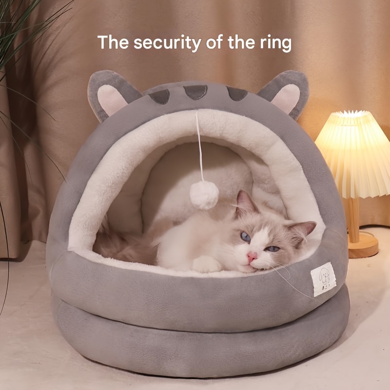 

Cozy Pet Bed For Small To Medium - , Warm Padded Nest With Semi-enclosed Security