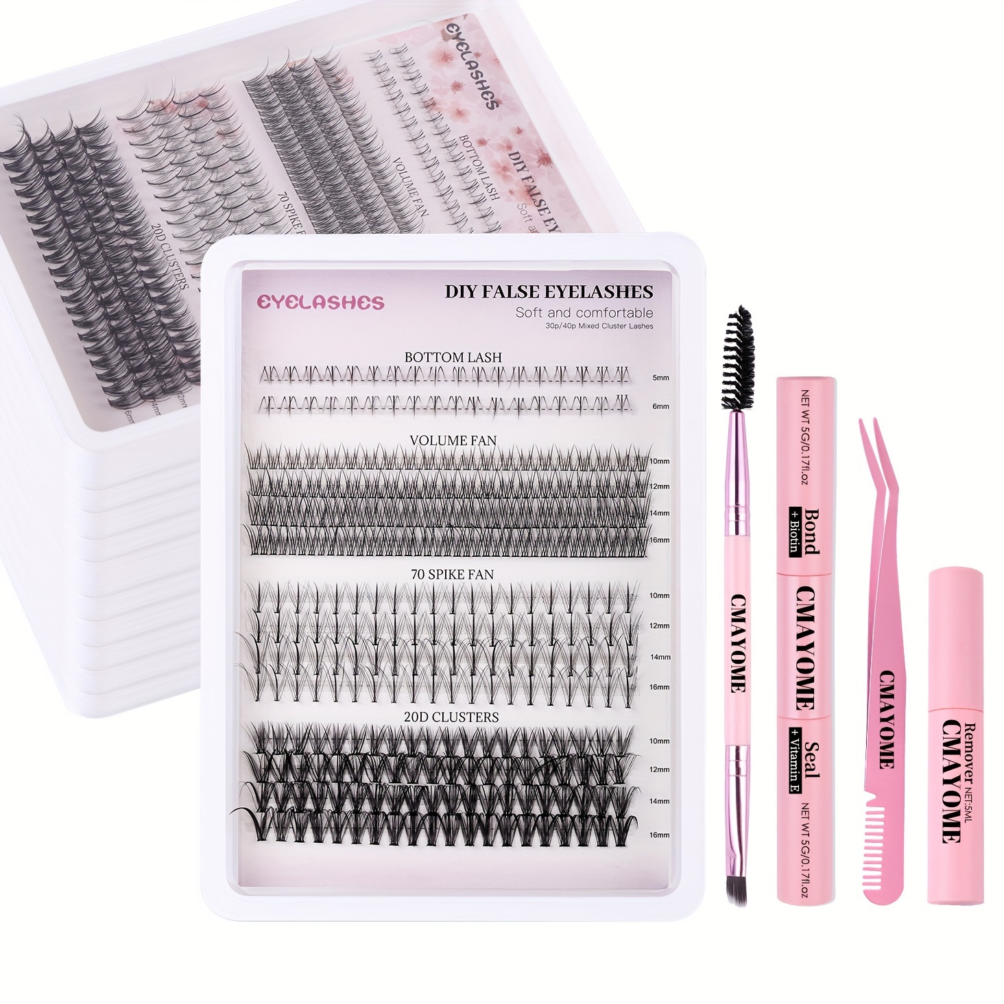 

360 Clusters Of High-capacity Oblique False Eyelashes Densely Simulate 5-16mm Eyelashes.