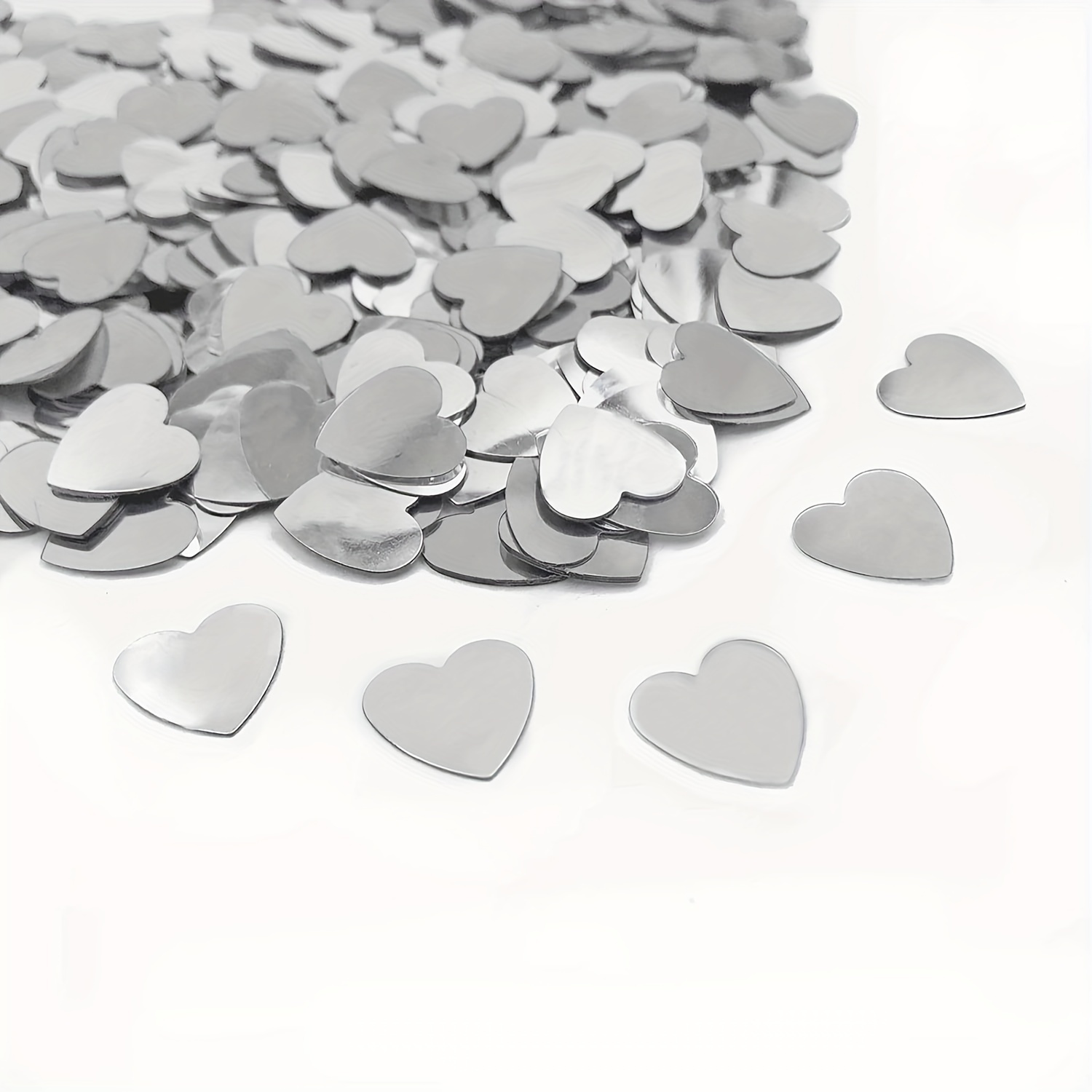 

1000pcs/set Heart-shaped Multicolored Paper Confetti Silver Table Confetti Metal Foil Suitable For Party Wedding Birthday Happy Baby Show Bride Gift Meeting Festival Theme Party Decorations