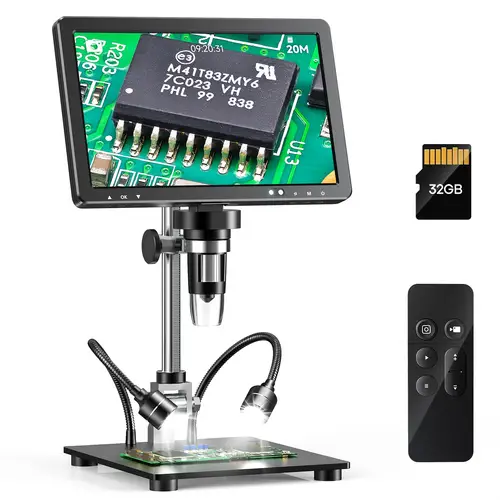 10 1 ips hdtv digital microscope soldering microscope for adults coin microscope magnifier for error with screen compatible 32gb tf card