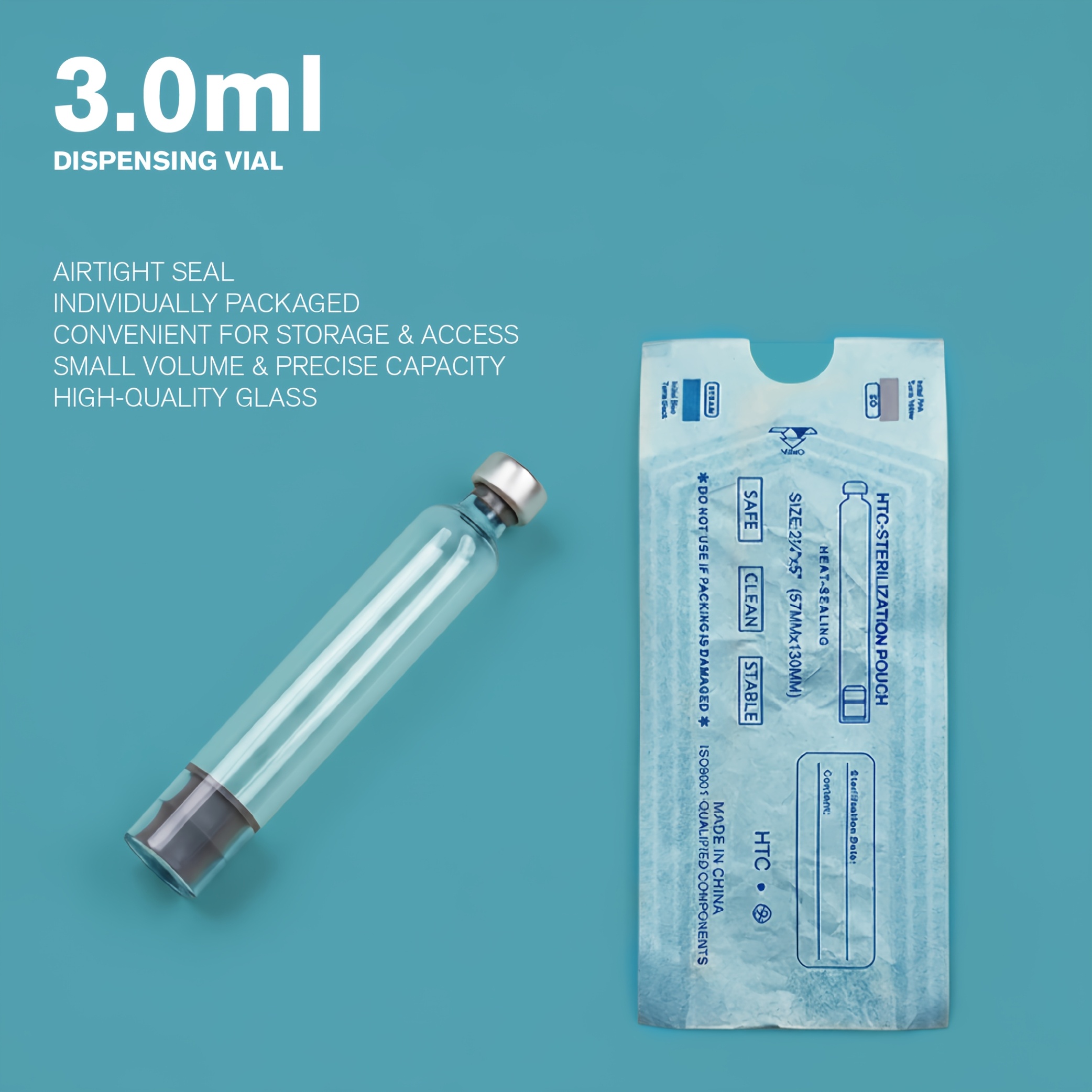 E-shop 1 Stück Präzisions-Laborglasware Mini-Fläschchen - Einzeln verpackt, auslaufsicher, geeignet für Chromatographie, PCR, Mikroprobenentnahme -