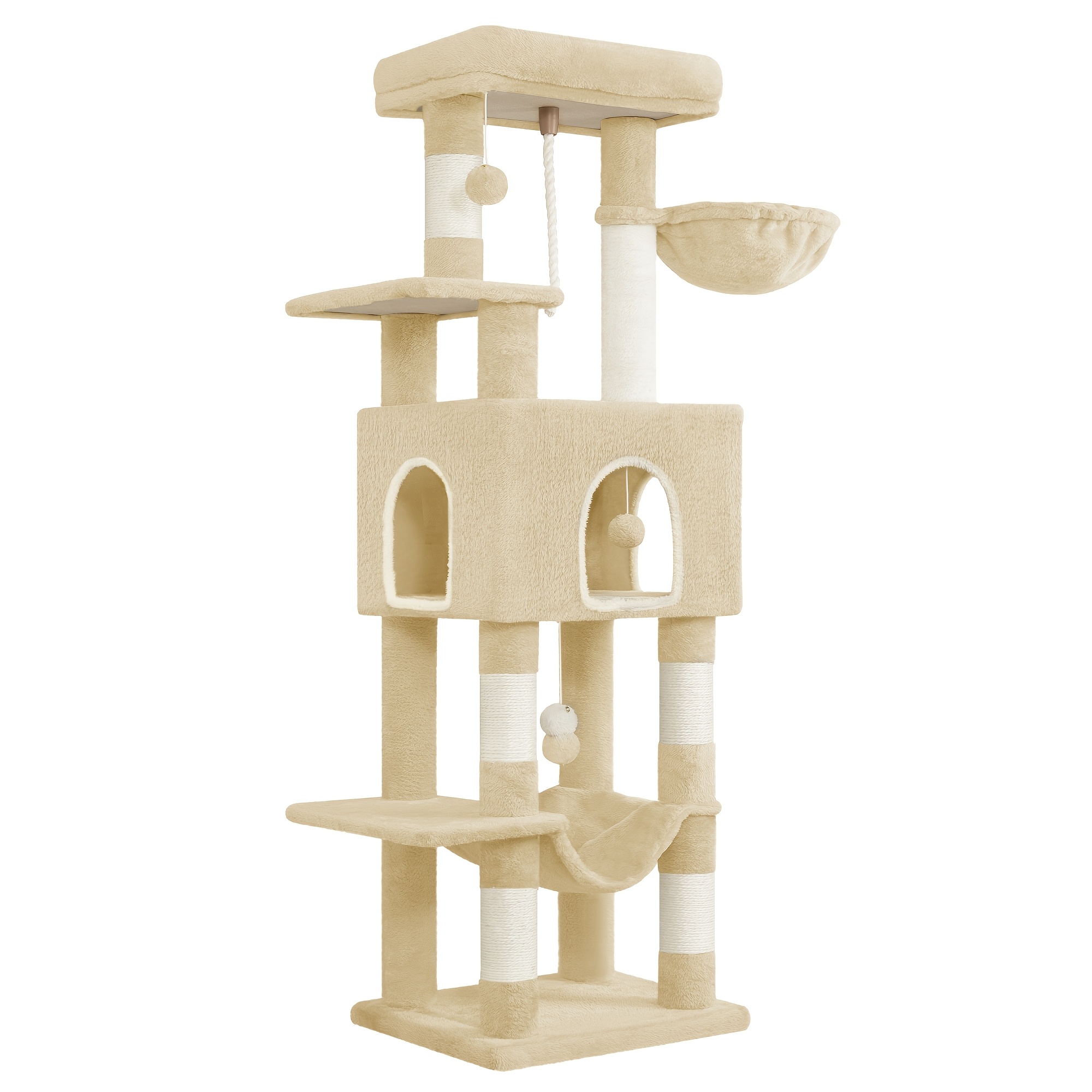TEMU 162 Cm Cat Tree For Indoor Cats, Cat Tower With Large Hiding Cave, Scratching Post With Large Platforms, Multi-level Cats Activity Center, Sisal