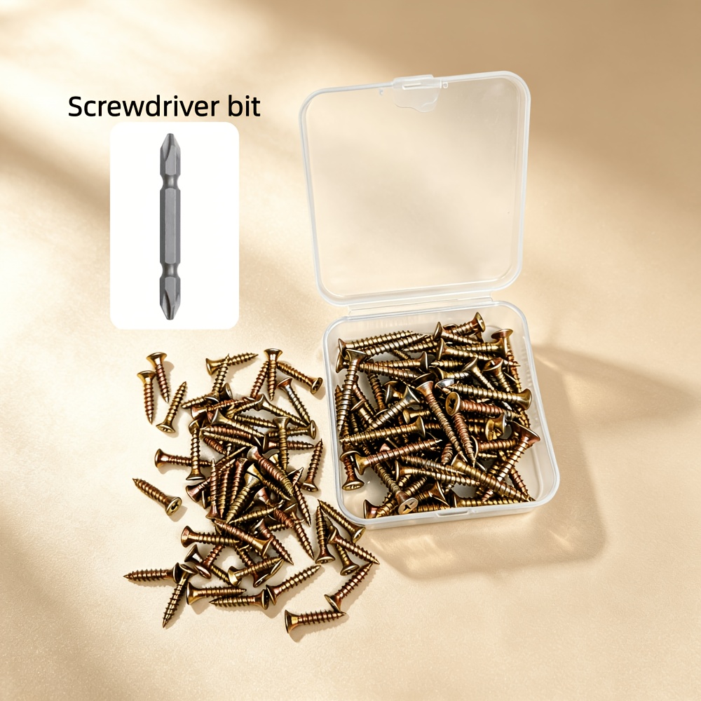 TEMU 95 pezzi di viti autofilettanti con testa a croce Phillips, viti a testa piatta Phillips M3.5/M4/viti per legno massello, viti ad durezza, viti