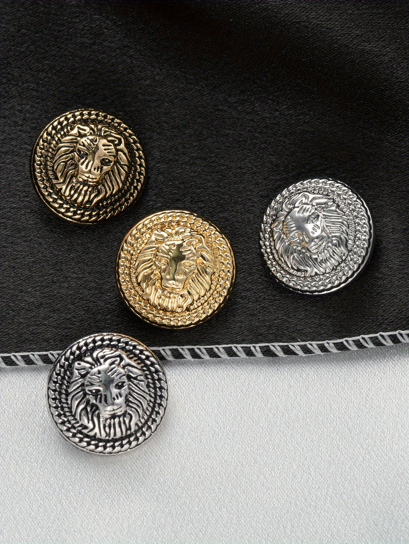 Boutons De Manchette Tête De Lion - Métal Noir - Neuf Avec étiquettes Edelmanchet