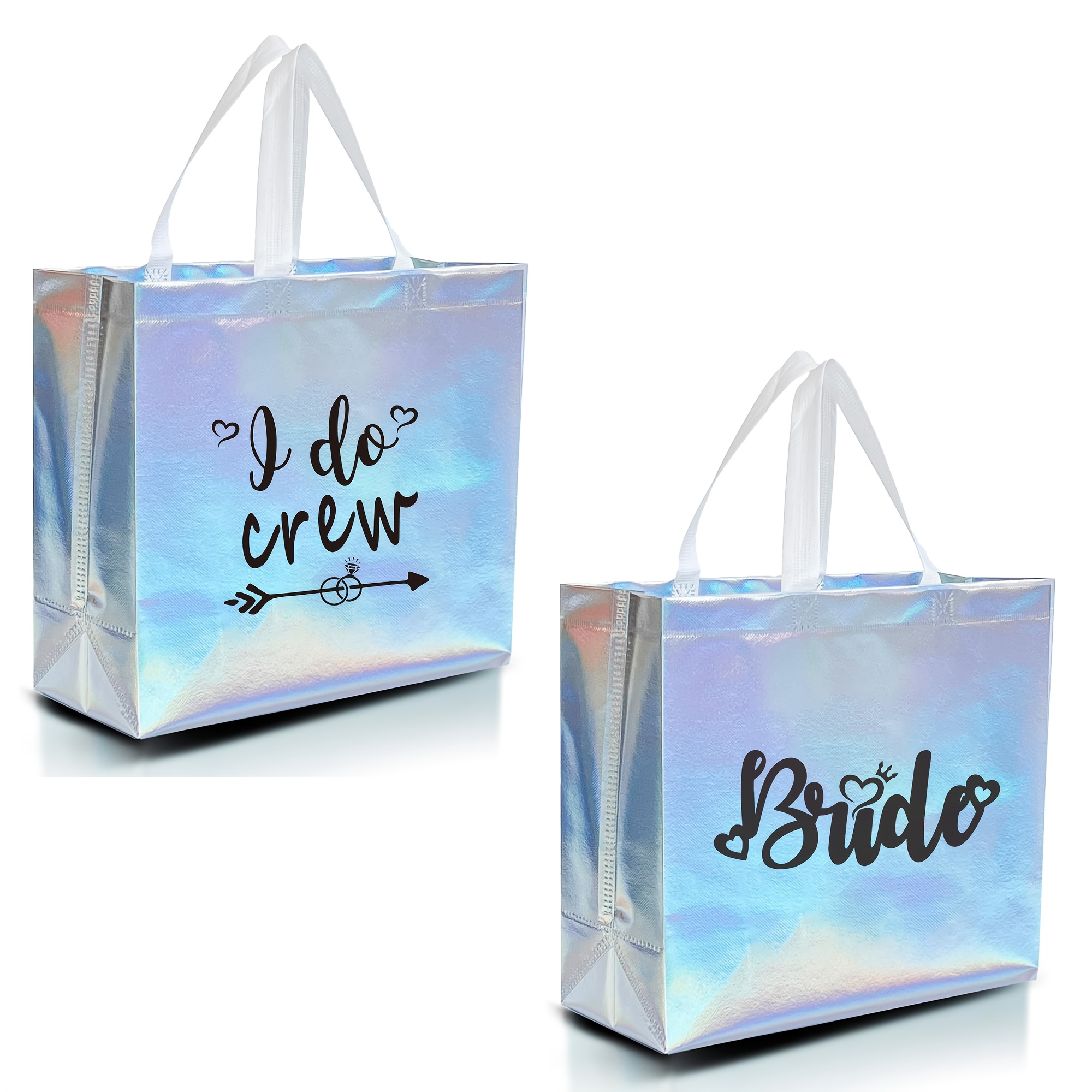 

8 Reusable Rainbow Gift Bags Set, Suitable For And Bridesmaids - Includes 1 Bride Bag And 7 "i Do" Bridesmaid Bags - Wedding Favors, Bachelorette Parties, Bridesmaid Gifts - 13" X 5" X 11" Inches