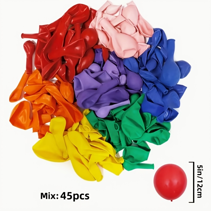 TEMU Set di 45 palloncini opachi di colori da 5 pollici, molto adatti per compleanno, matrimonio, San Valentino, del Ringraziamento, , Halloween,