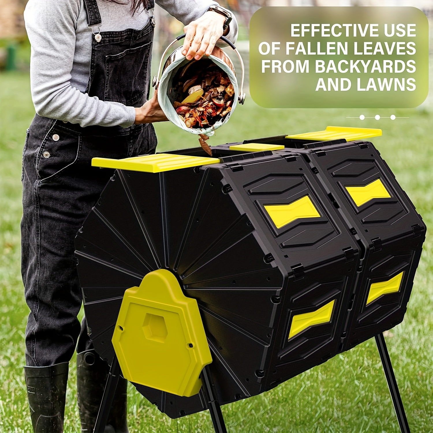 Compost Bin Outdoor, 45 Gallon Large Compost Tumbler, Fast And