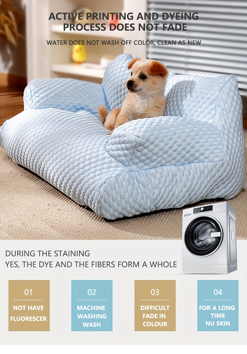     pet bed sofa removable washable cover soft polyester cushion pad lightweight portable cat or small dog bed for indoor outdoor use ideal for kittens puppies cats small dogs dog couch bed   pet furniture cooling mesh material Product details 1