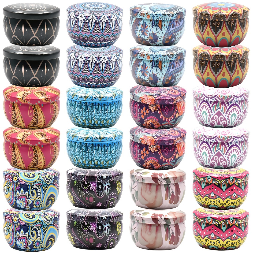 

36pcs Iron Can Candle Jar, 56 Patterns In A Box, Used For Making Aromatherapy Candles, Empty Container, Diy Aromatherapy Candles And Storage, Party Decoration Small Gifts