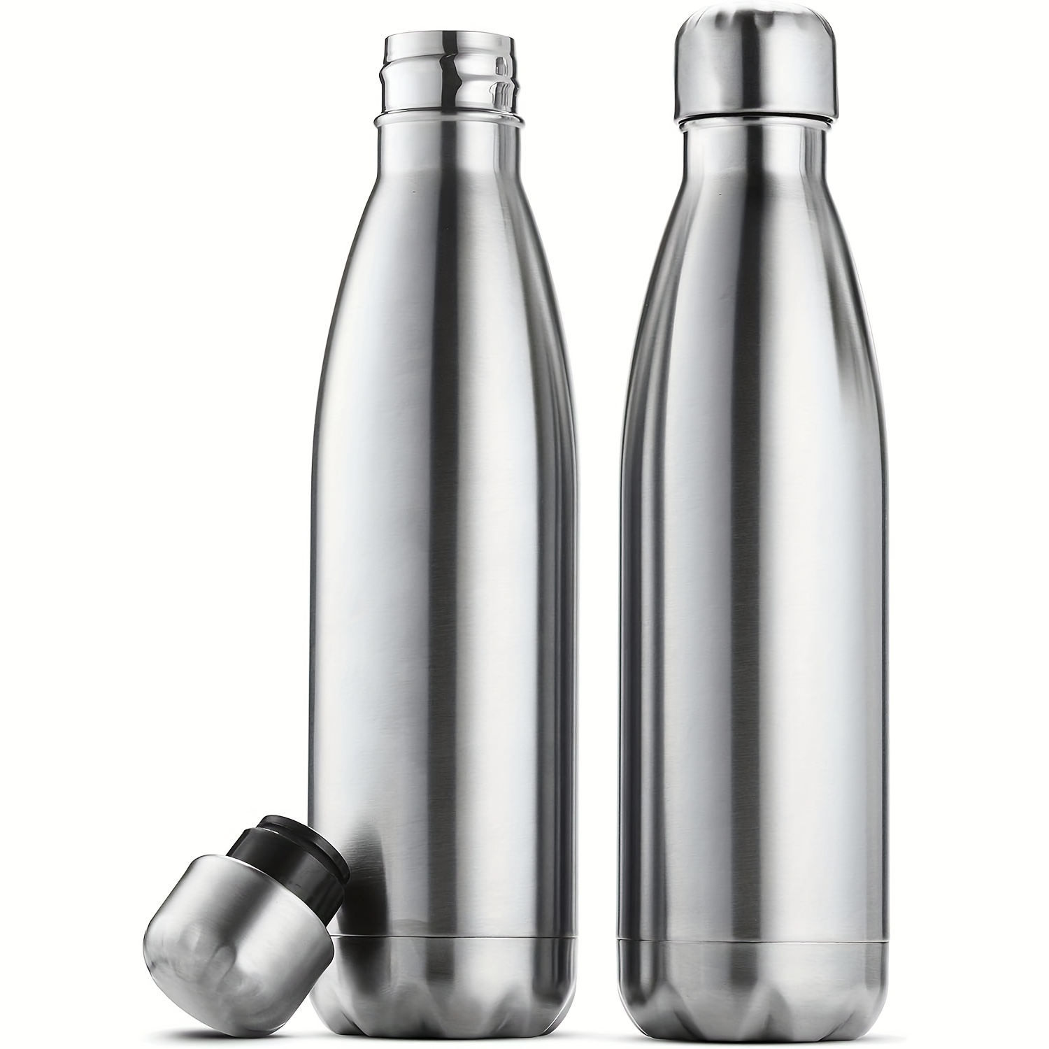 TEMU Triple-insulated Stainless-steel Water Bottle (set Of 2) 17 Oz, Sleek Bottles, Keeps , 100% Leakproof, Sweat- Proof Water Bottles, Great For