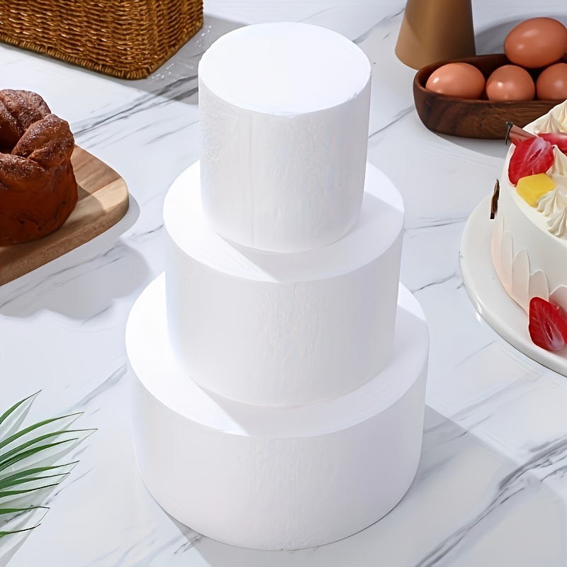 

3-tier Round Foam Cake Model For Decorating - Craft Supplies, 3 Sizes Available, Perfect For Birthday Celebrations