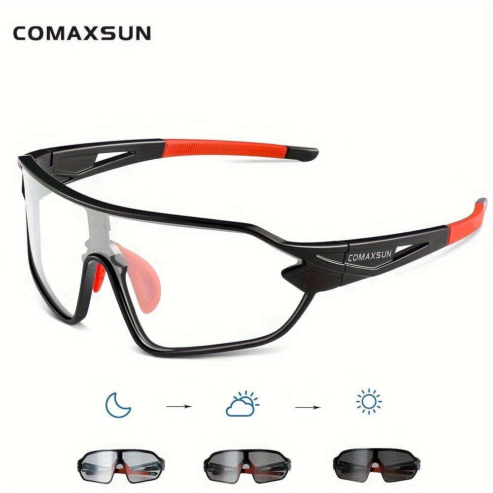 Cycling Glasses Photochromic Sports Sunglasses 1 Lens - Temu