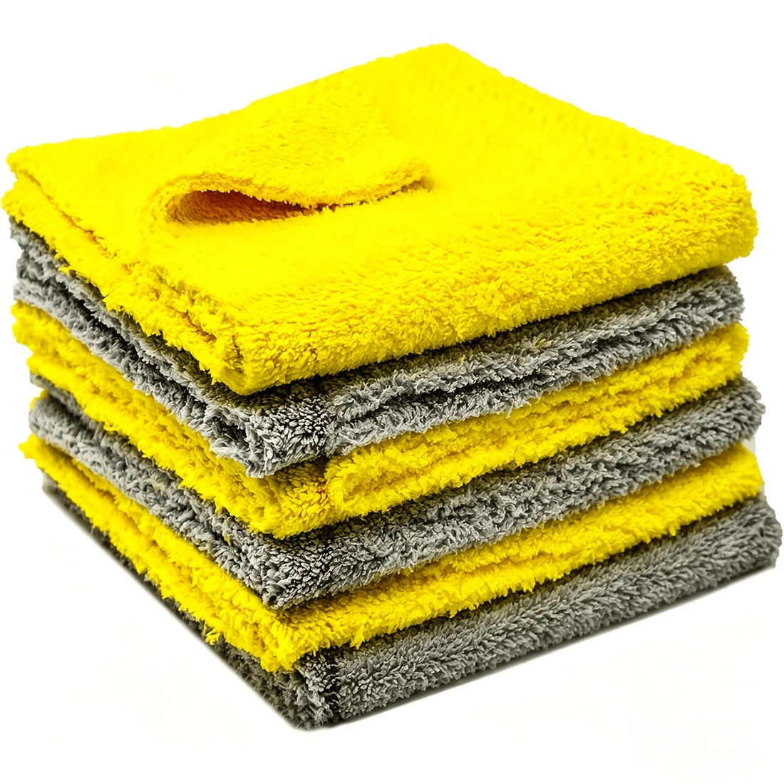 TEMU Premium Microfiber Plush Car Towels, Extra Large Absorbent Cloths, 600gsm 40x40cm - Car Detailing, Household And Drying