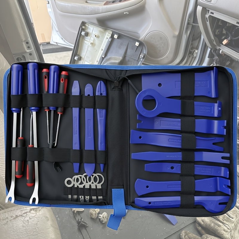 TEMU Trim Removal Tool, 25pcs Car Panel Door Audio Removal Tool Kit, Pliers Fastener Remover Pry Tool Set With Storage Bag