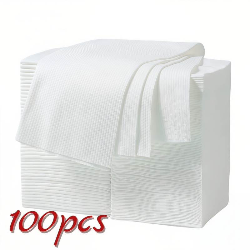 TEMU 100pcs Disposable Towels Face Washcloths Foot Towels Thickened Cleansing Towels Nail Salon Use Foot Cloths Disposable Makeup Towels