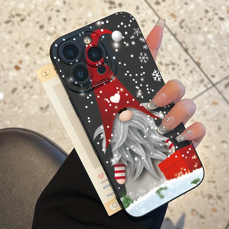 TEMU Étui de téléphone : Étui de téléphone -chute avec gnome de de neige d'hiver, étui de téléphone en TPU durable et , compatible avec iPhone 17