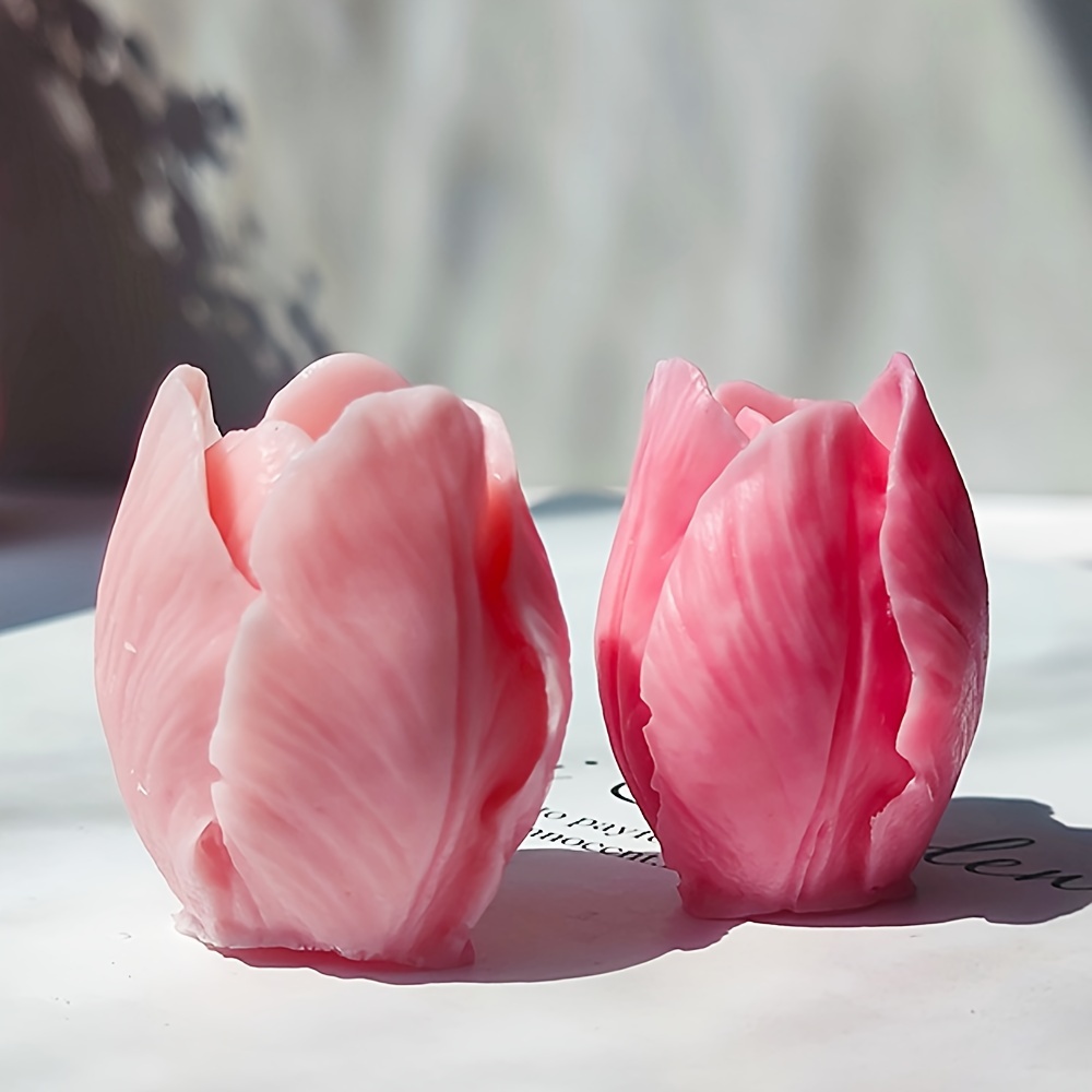 

Moule à bougie en forme de tulipe en 3D - Moule en silicone pour bougies artisanales - Motif floral - Idéal pour les cadeaux de la Saint-Valentin