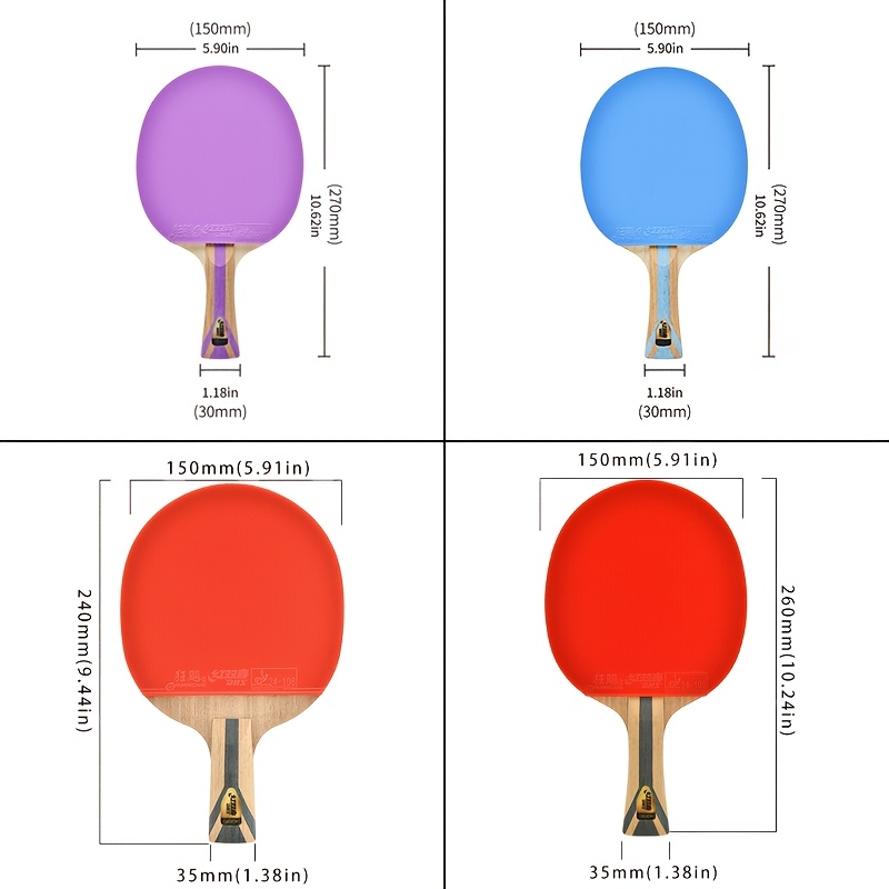 Red Carbon X - Raquette tennis de table professionnelle avec