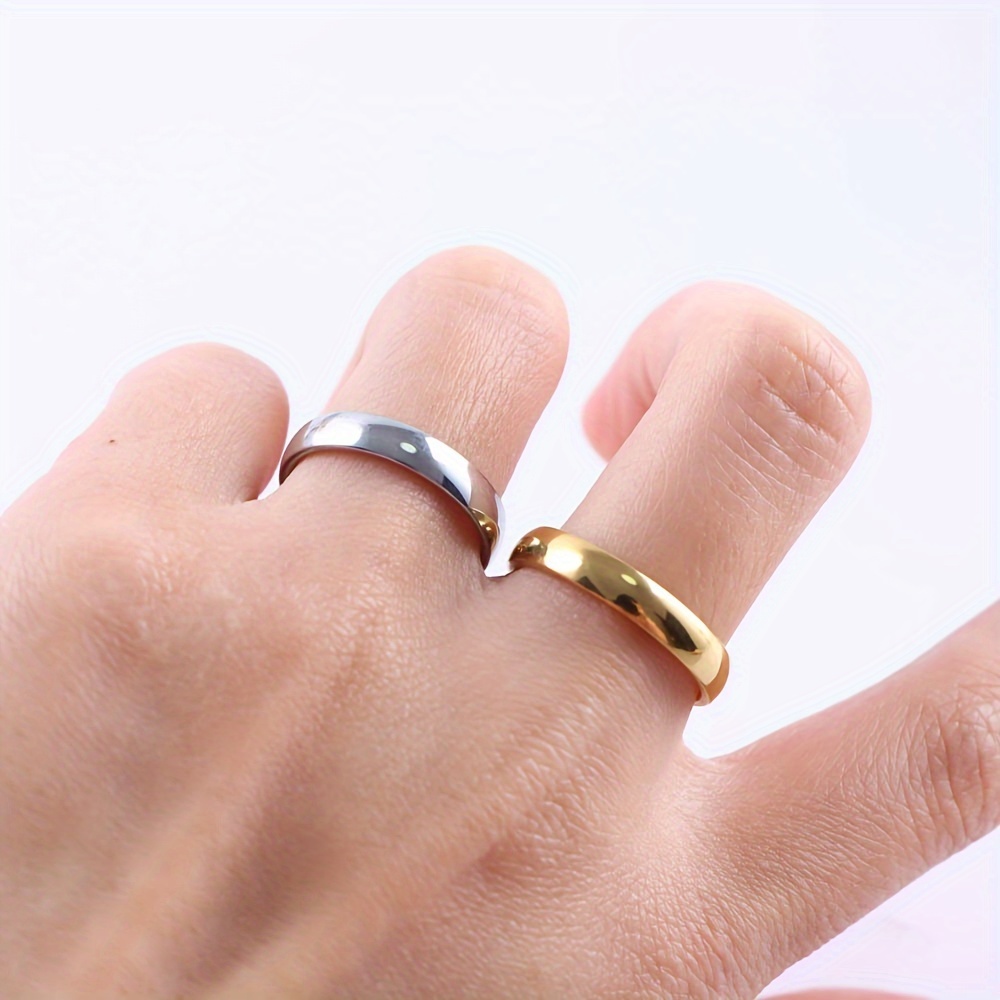 30 50pcs   minimalist smooth stainless steel womens ring stylish couple engagement wedding anniversary celebration party jewelry accessories width 2mm 8mm     details 13