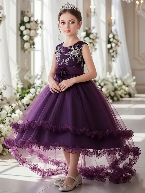 size 2 party dresses KSODFNXH Girls Prom Dresses Formal A-Line Size 2-10 Toddlers Kids Elegant Sequins Short Sleeve Bowknot High Waisted Solid Performance Party Dress,
