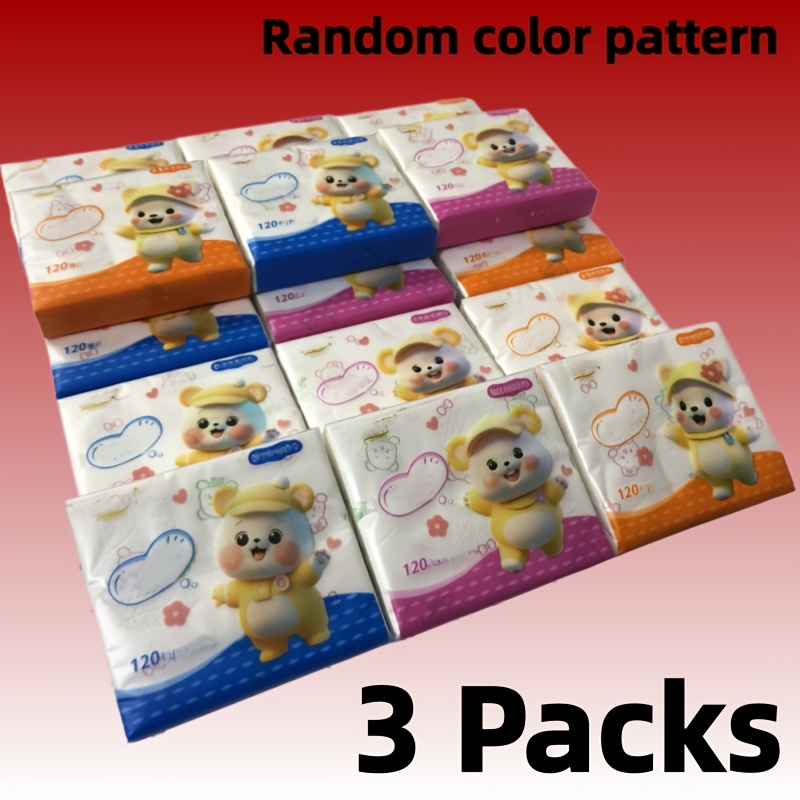 TEMU Total Of 360 Tissues, Including High-quality Scented Women's Tissues, Ink Printed Small Packaging Facial Tissues, Dye-free Tissues, 3 Packs Of