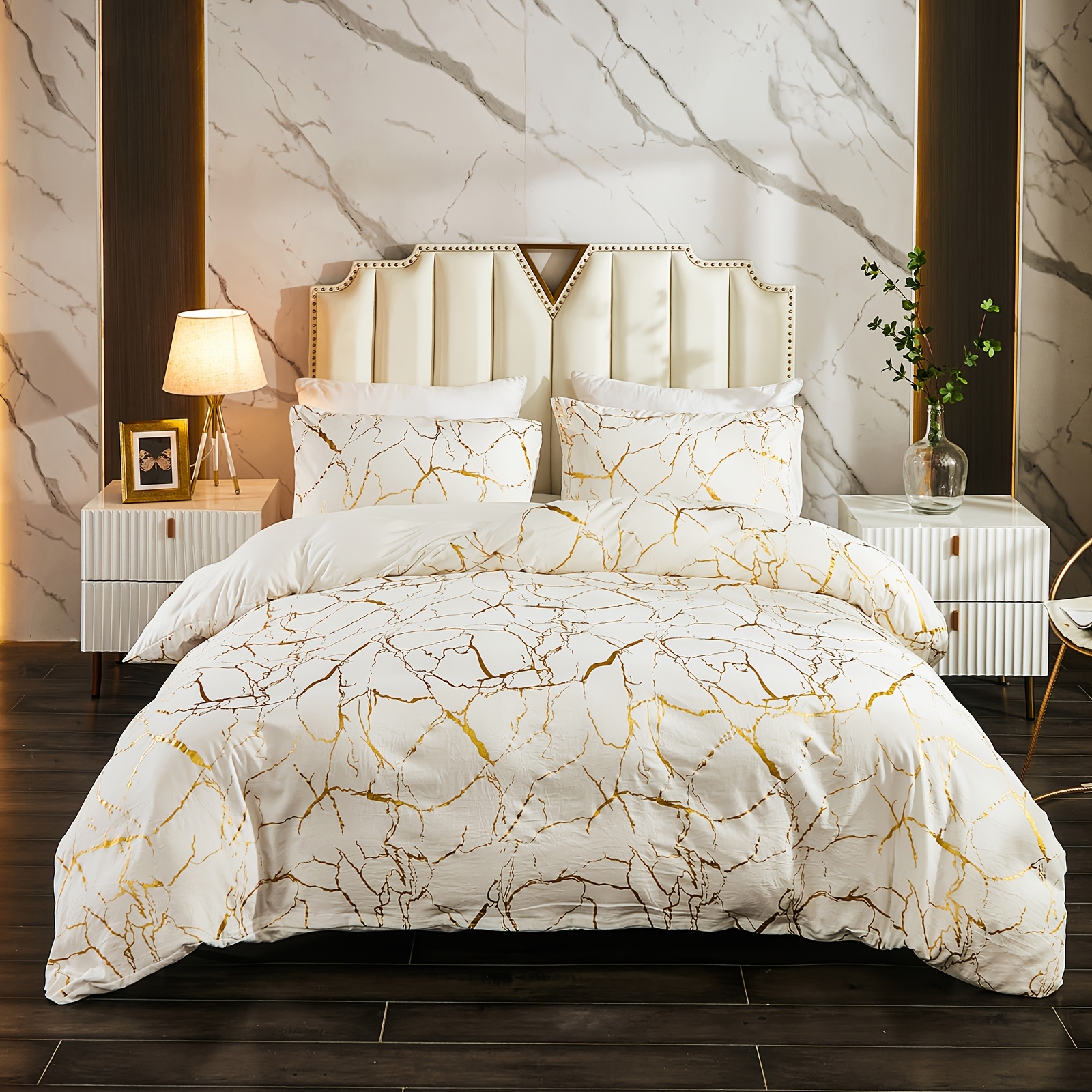 Marble Bedding White Taupe Marble Duvet Cover Set Modern Quilt Cover French Country Duvet Cover Set Soft Brushed Microfiber Bed Covers