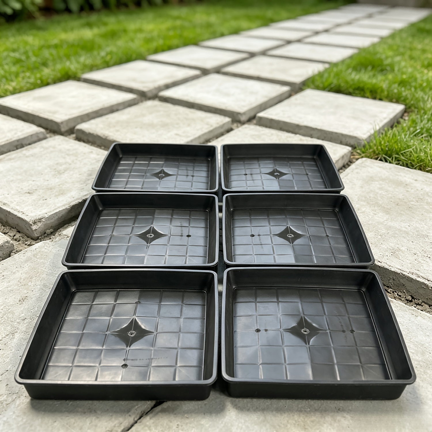 TEMU 6-pack Stepping , 12x12 Inch Square Concrete Paver Molds, Tools