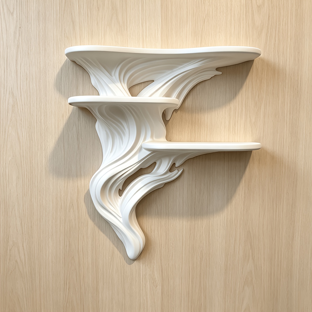 TEMU 1pc Manifold Shelving Unit - 3- Tier Wall-mounted Display Rack, 3d Printed, Cool Creative And Individual, Suitable For Various Objects And