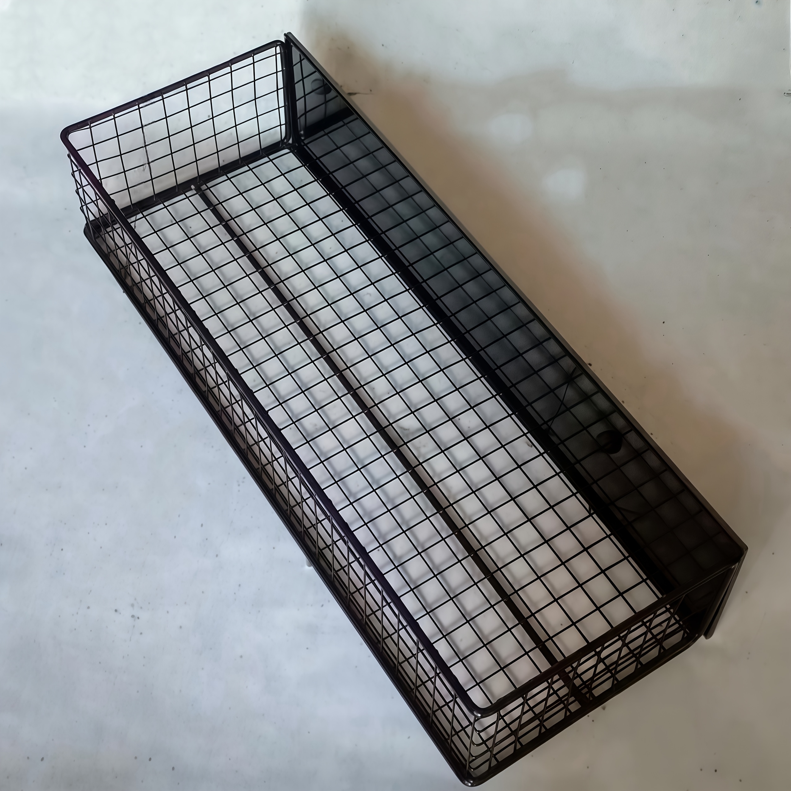 TEMU 1pc Large Magnetic Basket Refrigerator Organizer, Wrought Iron Storage Basket, Pegboard Accessory, Home Kitchen Organizer, Suitable For