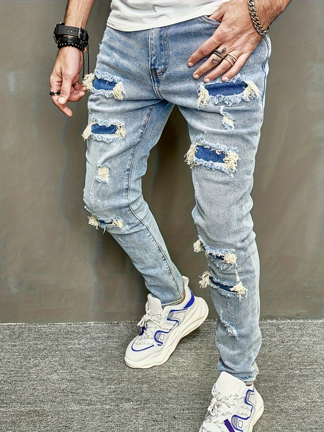 Boys fashion torn jeans