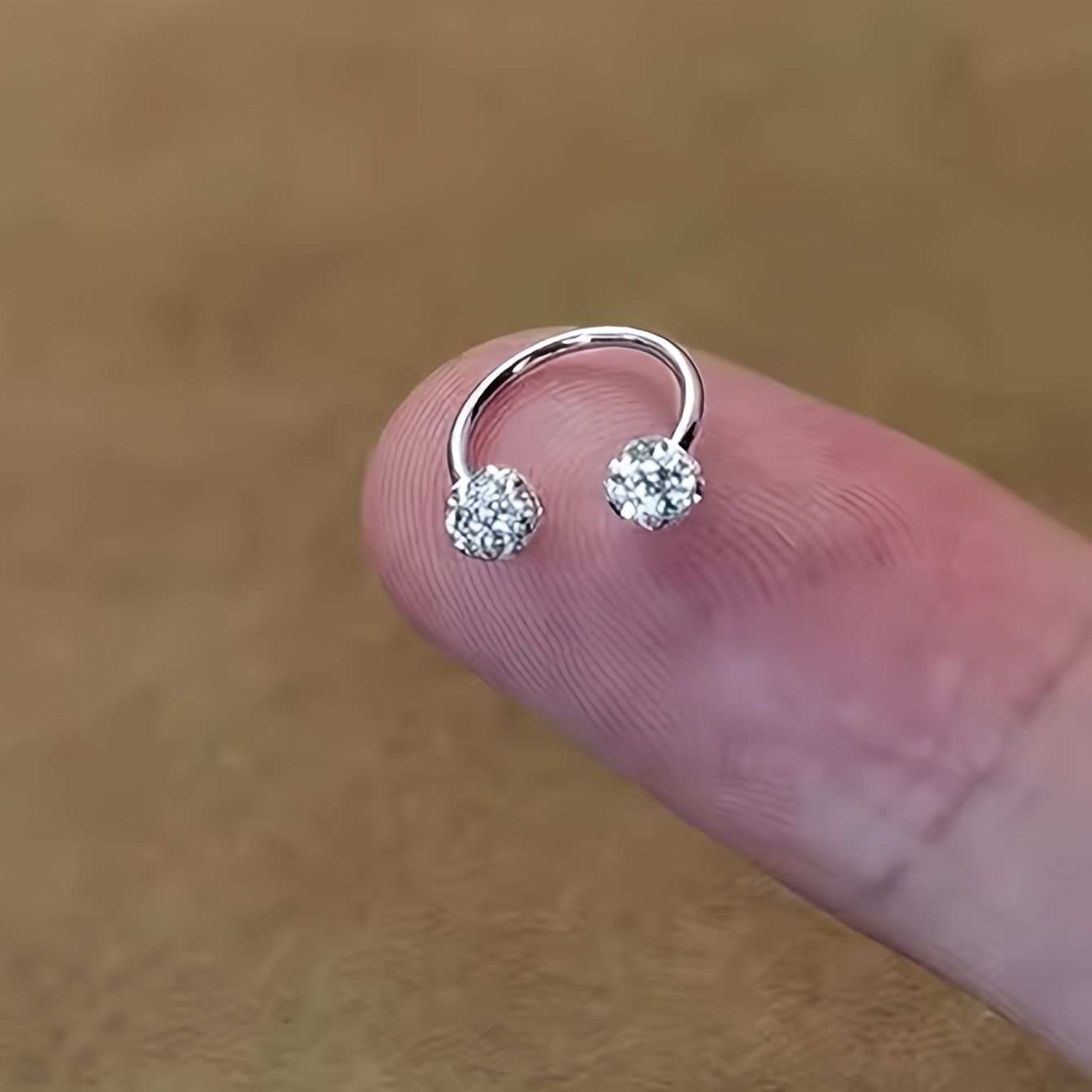 3pc Set of Small C Earrings with Water Crystal Pendants