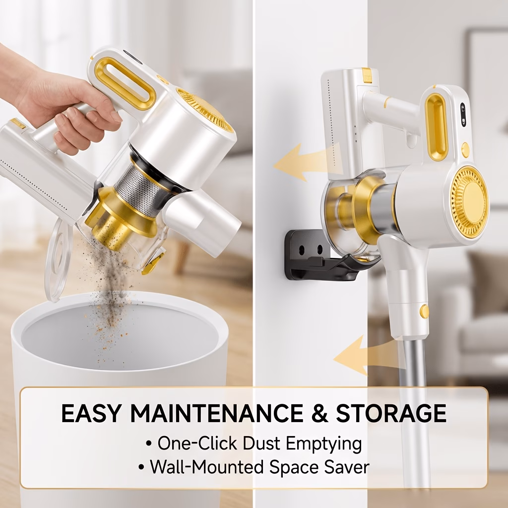 60kpa cordless vacuum cleaner new high suction wireless vacuum 45 min detachable battery anti brush hepa filter led click dust empty lightweight for hair all floor types Product details 2